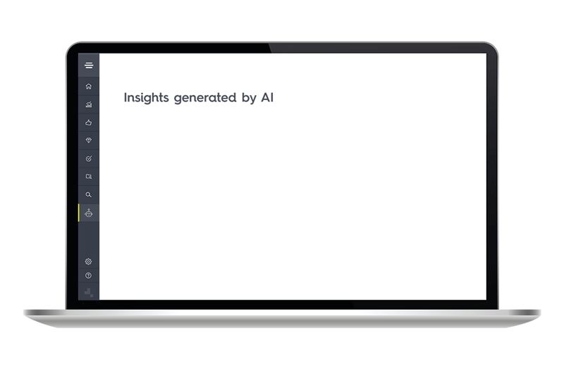 animation of text based insights laptop